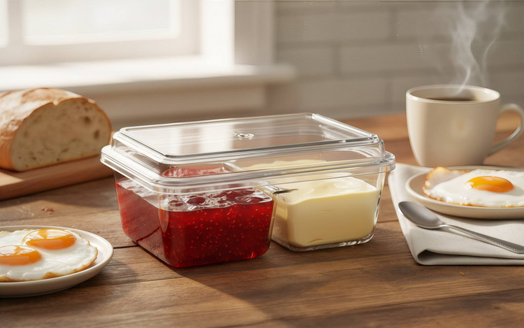 ظرف درب دار مایلا شفاف