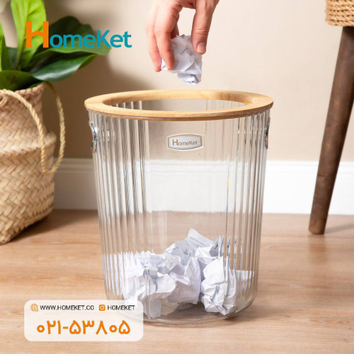 سطل کاغذ رابین با درب چوبی
